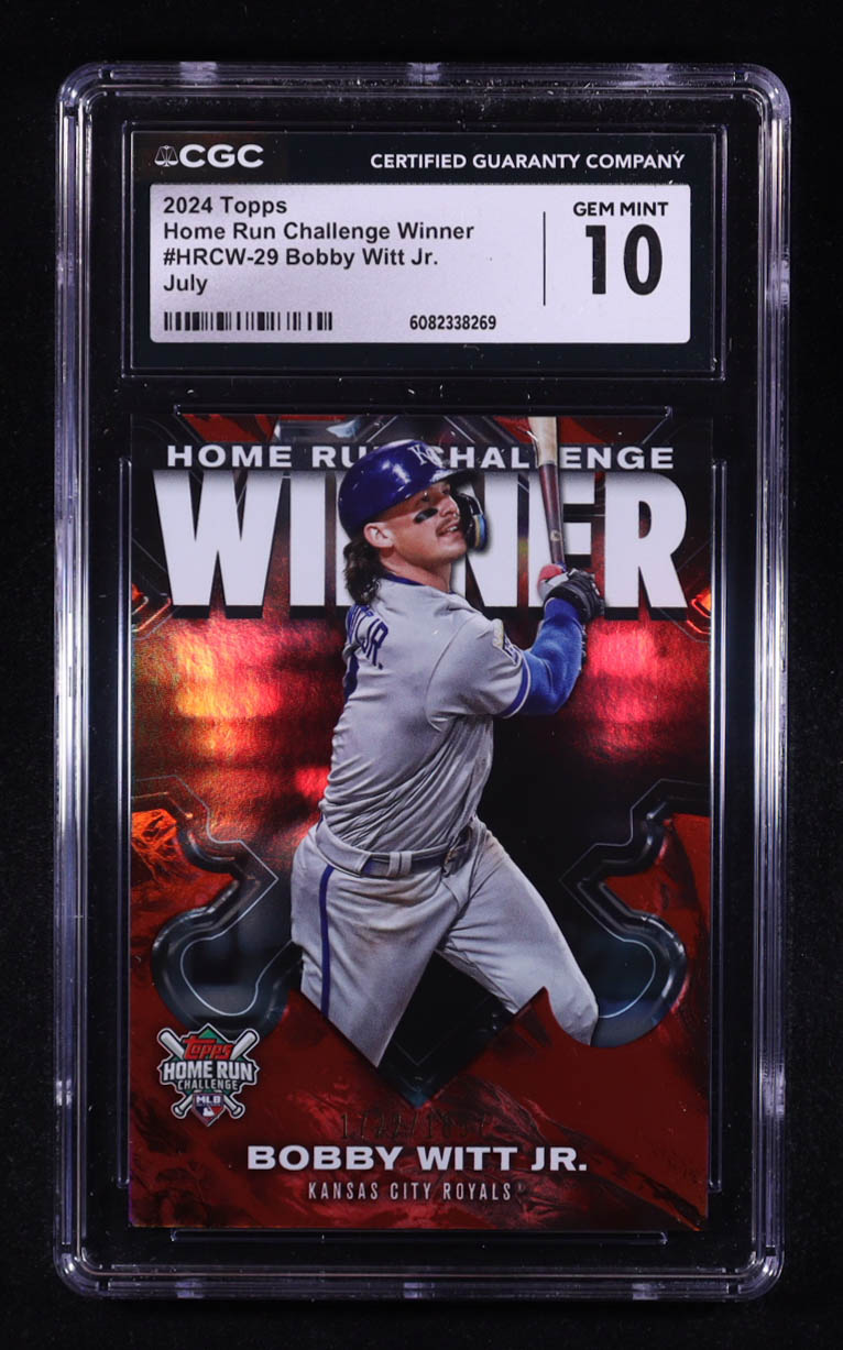 Bobby Witt Jr. 2024 Topps Home Run Challenge Winner July #HRCW-29 #1722/1857 (CGC 10) at PristineAuction.com Bobby Witt Jr. 2024 Topps Home Run Challenge Winner July #HRCW-29 #1722/1857 (CGC 10) at PristineAuction.com