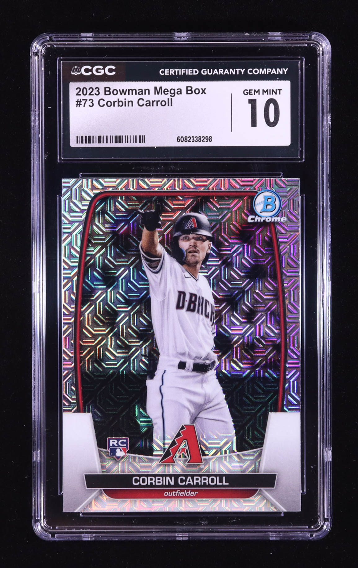 Corbin Carroll 2023 Bowman Chrome Mega Box #73 RC (CGC 10) at PristineAuction.com Corbin Carroll 2023 Bowman Chrome Mega Box #73 RC (CGC 10) at PristineAuction.com