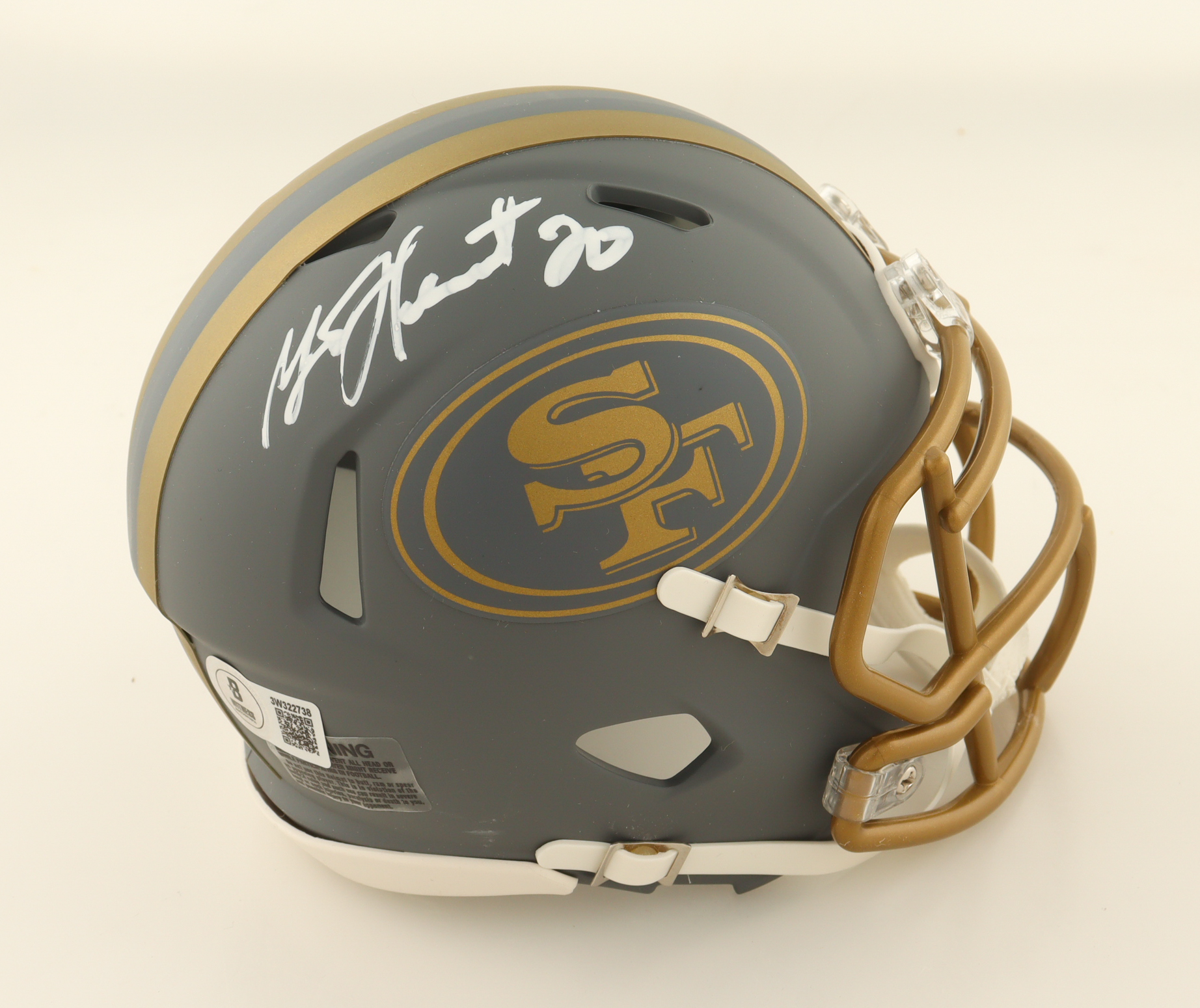 Garrison Hearst Signed 49ers Slate Alternate Speed Mini Helmet (Beckett) at PristineAuction.com Garrison Hearst Signed 49ers Slate Alternate Speed Mini Helmet (Beckett) at PristineAuction.com