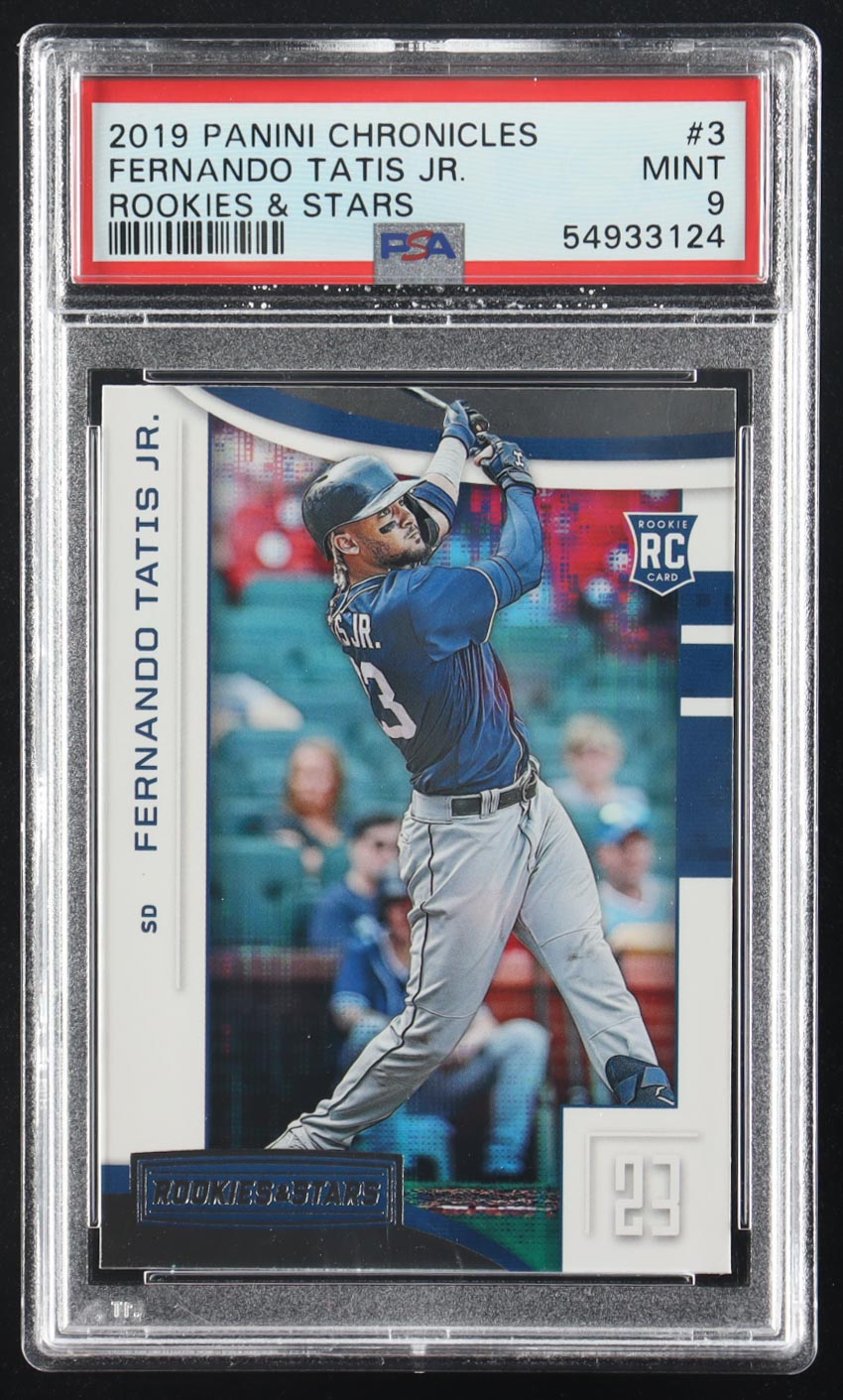 Fernando Tatis Jr. 2019 Panini Chronicles Rookies & Stars #3 RC (PSA 9) at PristineAuction.com Fernando Tatis Jr. 2019 Panini Chronicles Rookies & Stars #3 RC (PSA 9) at PristineAuction.com