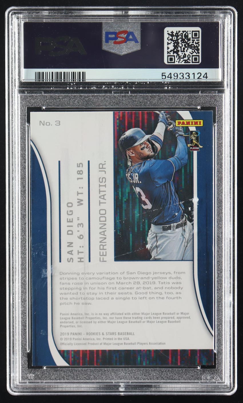 Fernando Tatis Jr. 2019 Panini Chronicles Rookies & Stars #3 RC (PSA 9) at PristineAuction.com Fernando Tatis Jr. 2019 Panini Chronicles Rookies & Stars #3 RC (PSA 9) at PristineAuction.com