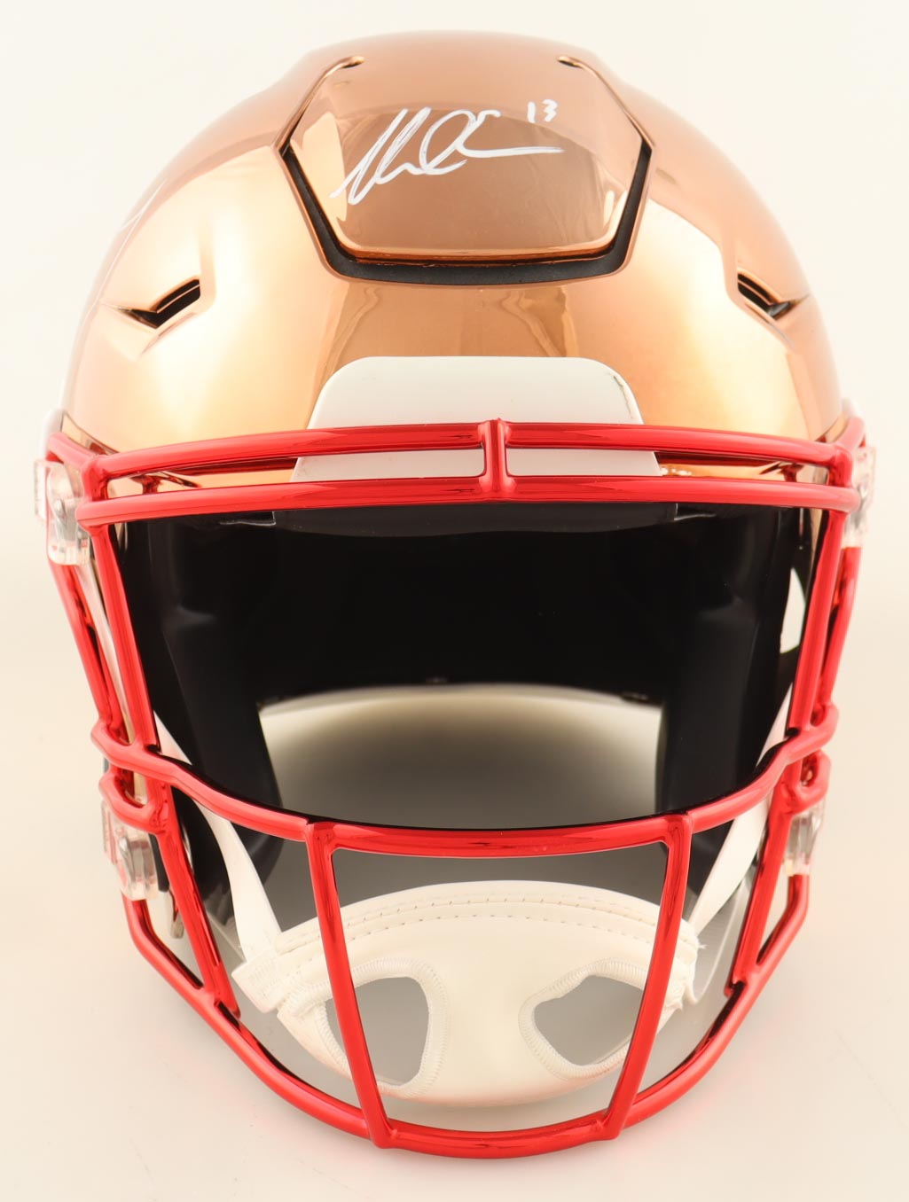 Mike Evans Signed Buccaneers Full-Size Authentic On-Field Chrome Alternate SpeedFlex Helmet (Beckett) at PristineAuction.com Mike Evans Signed Buccaneers Full-Size Authentic On-Field Chrome Alternate SpeedFlex Helmet (Beckett) at PristineAuction.com