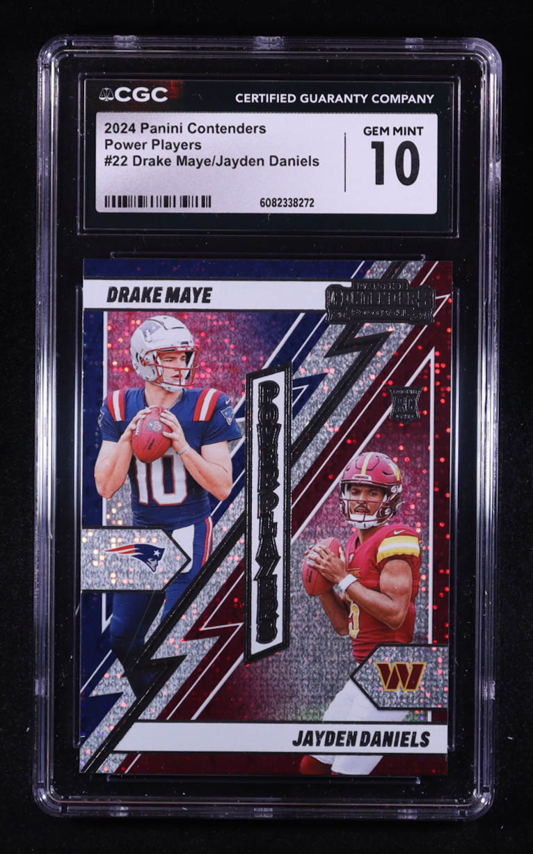 Drake Maye & Jayden Daniels 2024 Panini Contenders Power Players #22 RC (CGC 10) at PristineAuction.com Drake Maye & Jayden Daniels 2024 Panini Contenders Power Players #22 RC (CGC 10) at PristineAuction.com