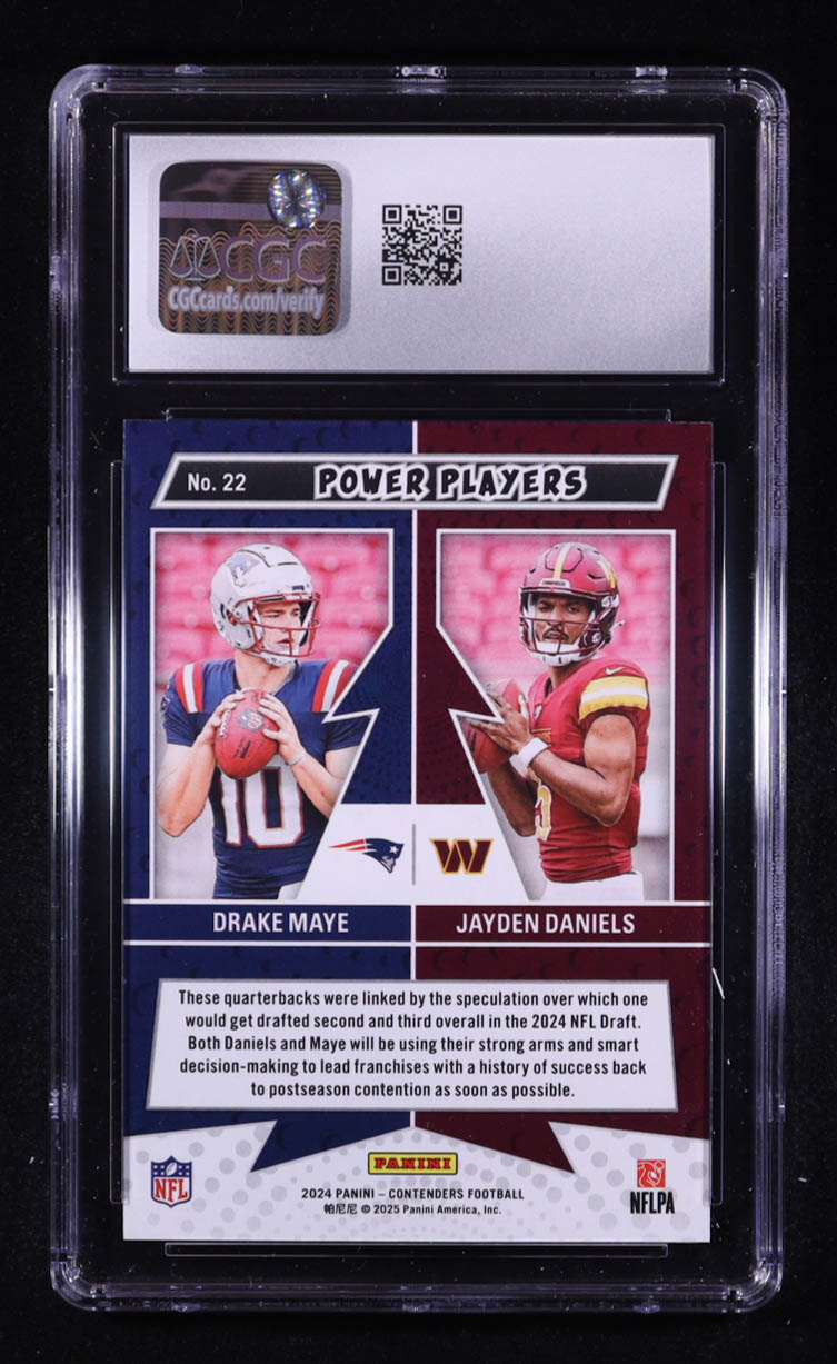 Drake Maye & Jayden Daniels 2024 Panini Contenders Power Players #22 RC (CGC 10) at PristineAuction.com Drake Maye & Jayden Daniels 2024 Panini Contenders Power Players #22 RC (CGC 10) at PristineAuction.com