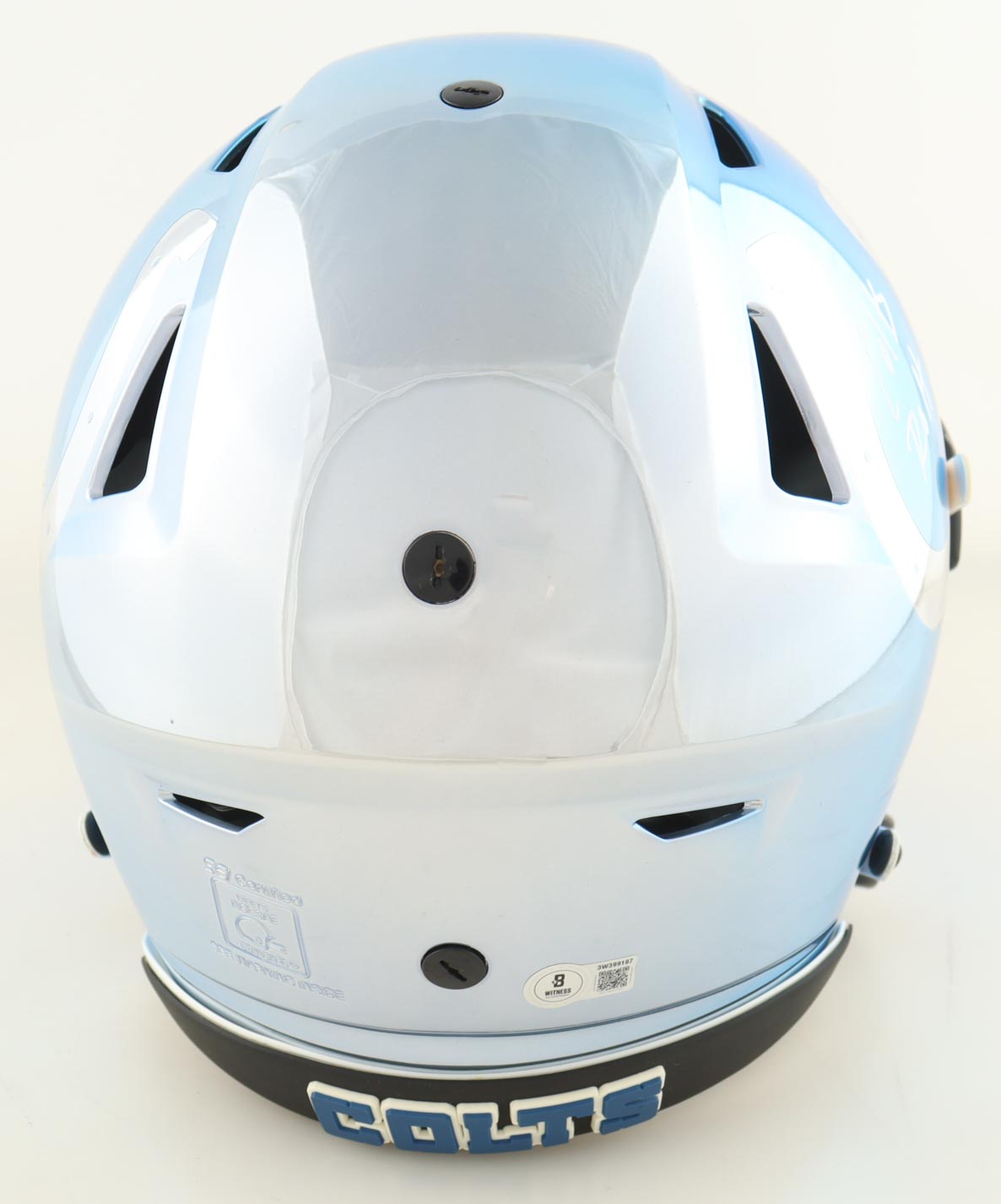 Edgerrin James Signed Colts Full-Size Authentic On-Field Chrome Alternate SpeedFlex Helmet Inscribed "Colts ROH", "2x #1 Rush Yds, "99 ROY", & "HOF 20" (Beckett) at PristineAuction.com Edgerrin James Signed Colts Full-Size Authentic On-Field Chrome Alternate SpeedFlex Helmet Inscribed "Colts ROH", "2x #1 Rush Yds, "99 ROY", & "HOF 20" (Beckett) at PristineAuction.com