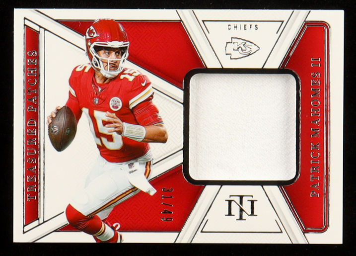Patrick Mahomes II 2024 Panini National Treasures Treasured Patches #21 #31/49 at PristineAuction.com Patrick Mahomes II 2024 Panini National Treasures Treasured Patches #21 #31/49 at PristineAuction.com