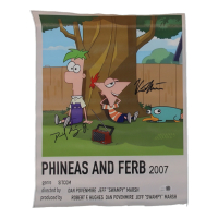 Vincent Martella & David Errigo Jr. Signed "Phineas and Ferb" 12x16 Canvas Poster (JSA) at PristineAuction.com