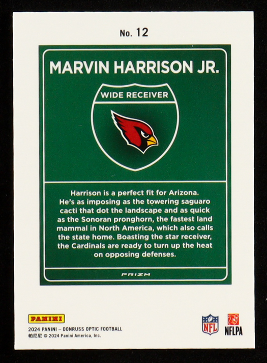 Marvin Harrison Jr. 2024 Donruss Optic Uptowns #12 RC at PristineAuction.com Marvin Harrison Jr. 2024 Donruss Optic Uptowns #12 RC at PristineAuction.com