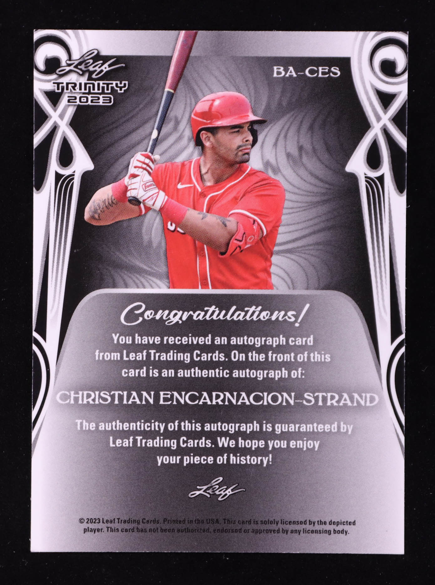 Christian Encarnacion-Strand 2023 Leaf Trinity 2023 Black Spectrum #BACES #1/7 RC at PristineAuction.com Christian Encarnacion-Strand 2023 Leaf Trinity 2023 Black Spectrum #BACES #1/7 RC at PristineAuction.com