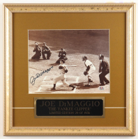Joe DiMaggio Signed Yankees Custom Framed Photo Display (PSA) at PristineAuction.com