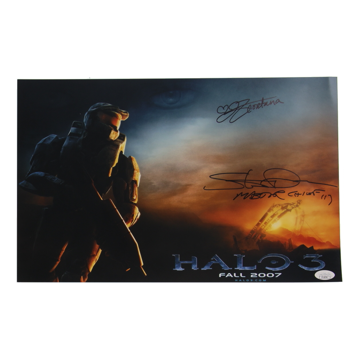 Steve Downes & Jen Taylor Signed "Halo 3" 11x17 Poster (JSA) at PristineAuction.com Steve Downes & Jen Taylor Signed "Halo 3" 11x17 Poster (JSA) at PristineAuction.com