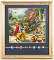 Thomas Kinkade "Snow White & The Seven Dwarfs" Custom Framed Print Display with (8) Character Pins at PristineAuction.com