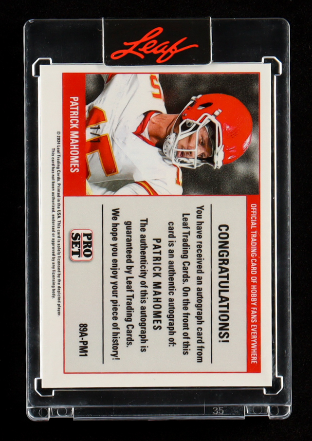 Patrick Mahomes II 2024 Leaf Collective '89 Pro Set Autographs Shimmer Light Blue #89APM1 #1/1 at PristineAuction.com Patrick Mahomes II 2024 Leaf Collective '89 Pro Set Autographs Shimmer Light Blue #89APM1 #1/1 at PristineAuction.com