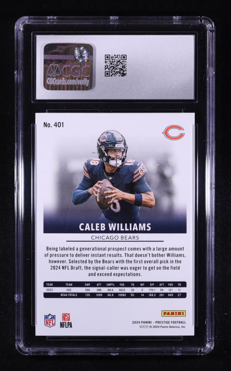 Caleb Williams 2024 Panini Prestige #401 RC (CGC 10) at PristineAuction.com Caleb Williams 2024 Panini Prestige #401 RC (CGC 10) at PristineAuction.com