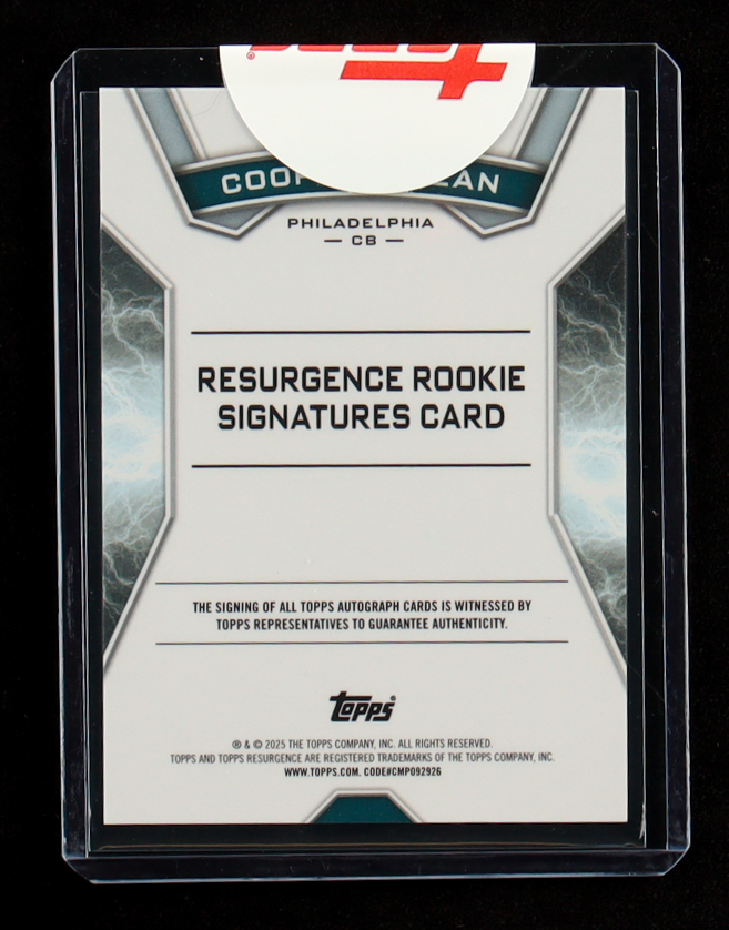 Cooper DeJean 2024 Topps Resurgence Resurgence Rookie Signatures White Surge #RRSCD #025/125 RC at PristineAuction.com Cooper DeJean 2024 Topps Resurgence Resurgence Rookie Signatures White Surge #RRSCD #025/125 RC at PristineAuction.com