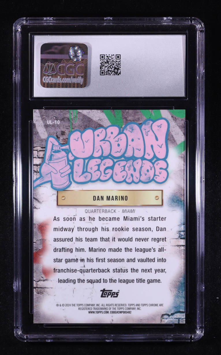 Dan Marino 2024 Topps Chrome Urban Legends #UL10 (CGC 10) at PristineAuction.com Dan Marino 2024 Topps Chrome Urban Legends #UL10 (CGC 10) at PristineAuction.com