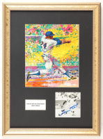 Willie Mays Signed Custom Framed Photo Display with Leroy Neiman Art Print (JSA) at PristineAuction.com