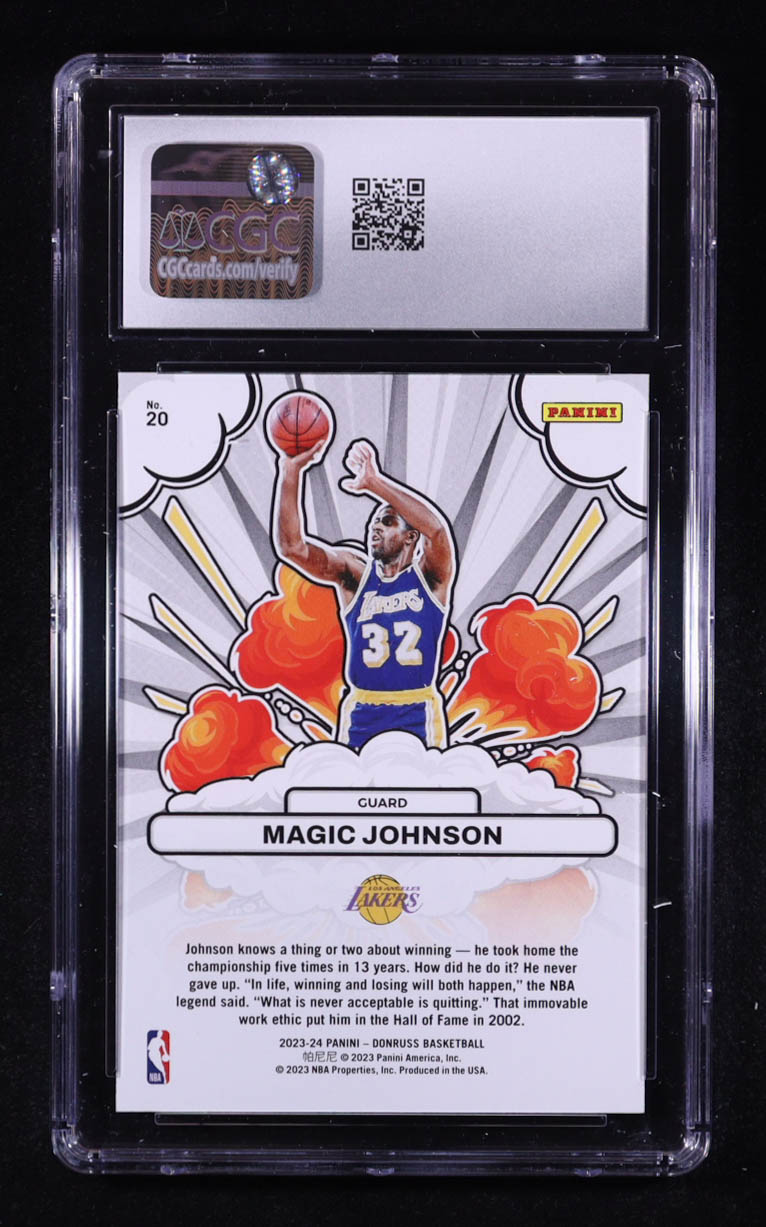 Magic Johnson 2023-24 Donruss Bomb Squad #20 (CGC 10) at PristineAuction.com Magic Johnson 2023-24 Donruss Bomb Squad #20 (CGC 10) at PristineAuction.com