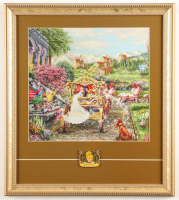 Thomas Kinkade "Cinderella's Wedding Day" Custom Framed Print Display with Jumbo Cinderella Pin at PristineAuction.com