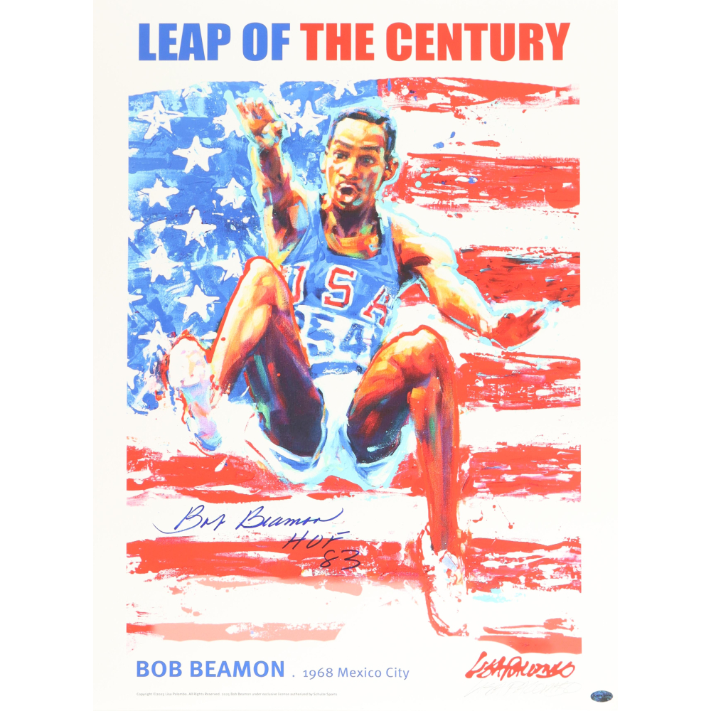 Bob Beamon Signed 18x24 Art Print Inscribed "HOF 83" (Schulte) at PristineAuction.com