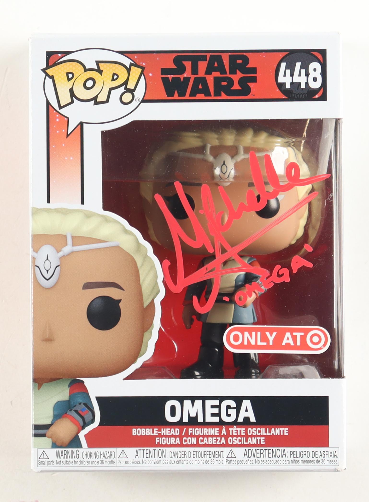 Michelle Ang Signed "Star Wars" #448 Omega Funko Pop! Vinyl Figure (JSA) at PristineAuction.com Michelle Ang Signed "Star Wars" #448 Omega Funko Pop! Vinyl Figure (JSA) at PristineAuction.com