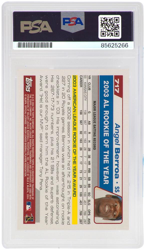 Angel Berroa Signed 2003 Topps Rookie Of The Year #717 (PSA) at PristineAuction.com Angel Berroa Signed 2003 Topps Rookie Of The Year #717 (PSA) at PristineAuction.com