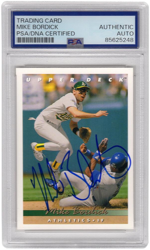 Mike Bordick Signed 1992 Upper Deck #189 (PSA) at PristineAuction.com Mike Bordick Signed 1992 Upper Deck #189 (PSA) at PristineAuction.com