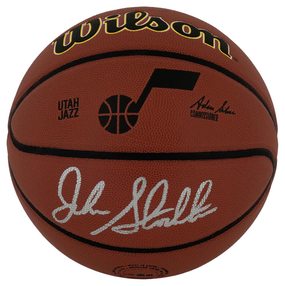 John Stockton Signed Jazz Logo NBA Basketball (Schwartz) at PristineAuction.com John Stockton Signed Jazz Logo NBA Basketball (Schwartz) at PristineAuction.com
