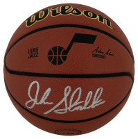 John Stockton Signed Jazz Logo NBA Basketball (Schwartz) at PristineAuction.com