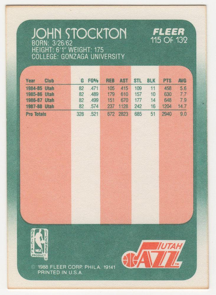 John Stockton Signed 1988 Fleer #115 RC (Schwartz) at PristineAuction.com John Stockton Signed 1988 Fleer #115 RC (Schwartz) at PristineAuction.com