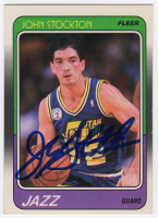 John Stockton Signed 1988 Fleer #115 RC (Schwartz) at PristineAuction.com