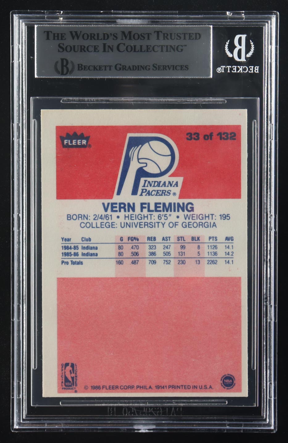Vern Fleming Signed 1986-87 Fleer Premier Autographs #33 (Beckett | Autograph Grade BGS Authentic) at PristineAuction.com Vern Fleming Signed 1986-87 Fleer Premier Autographs #33 (Beckett | Autograph Grade BGS Authentic) at PristineAuction.com