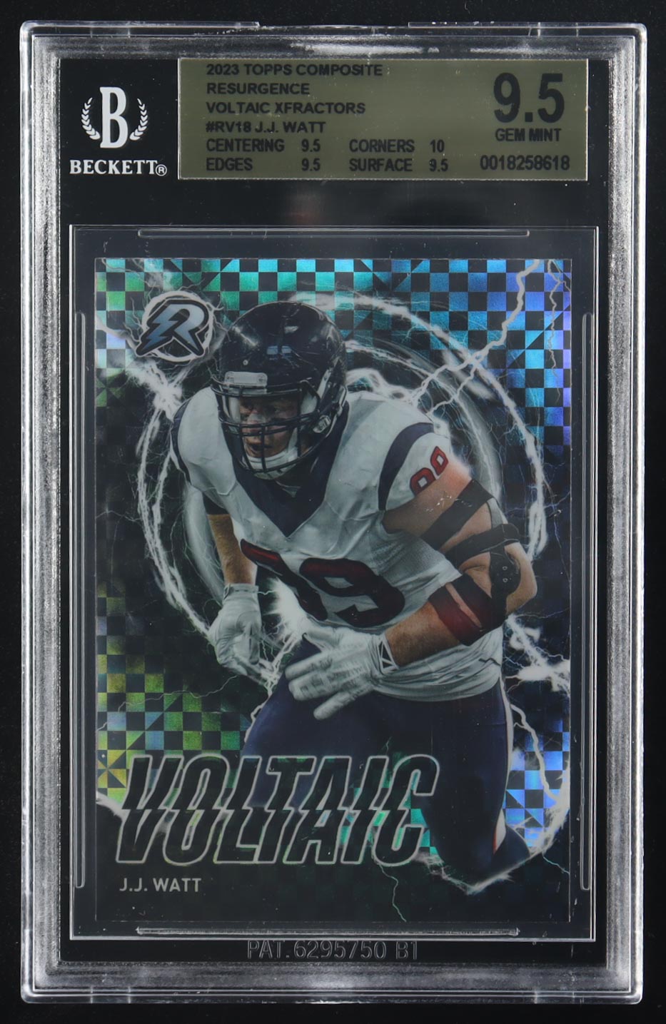 J.J. Watt 2023 Topps Composite Resurgence Voltaic Xfractors #RV18 (BGS 9.5) at PristineAuction.com J.J. Watt 2023 Topps Composite Resurgence Voltaic Xfractors #RV18 (BGS 9.5) at PristineAuction.com