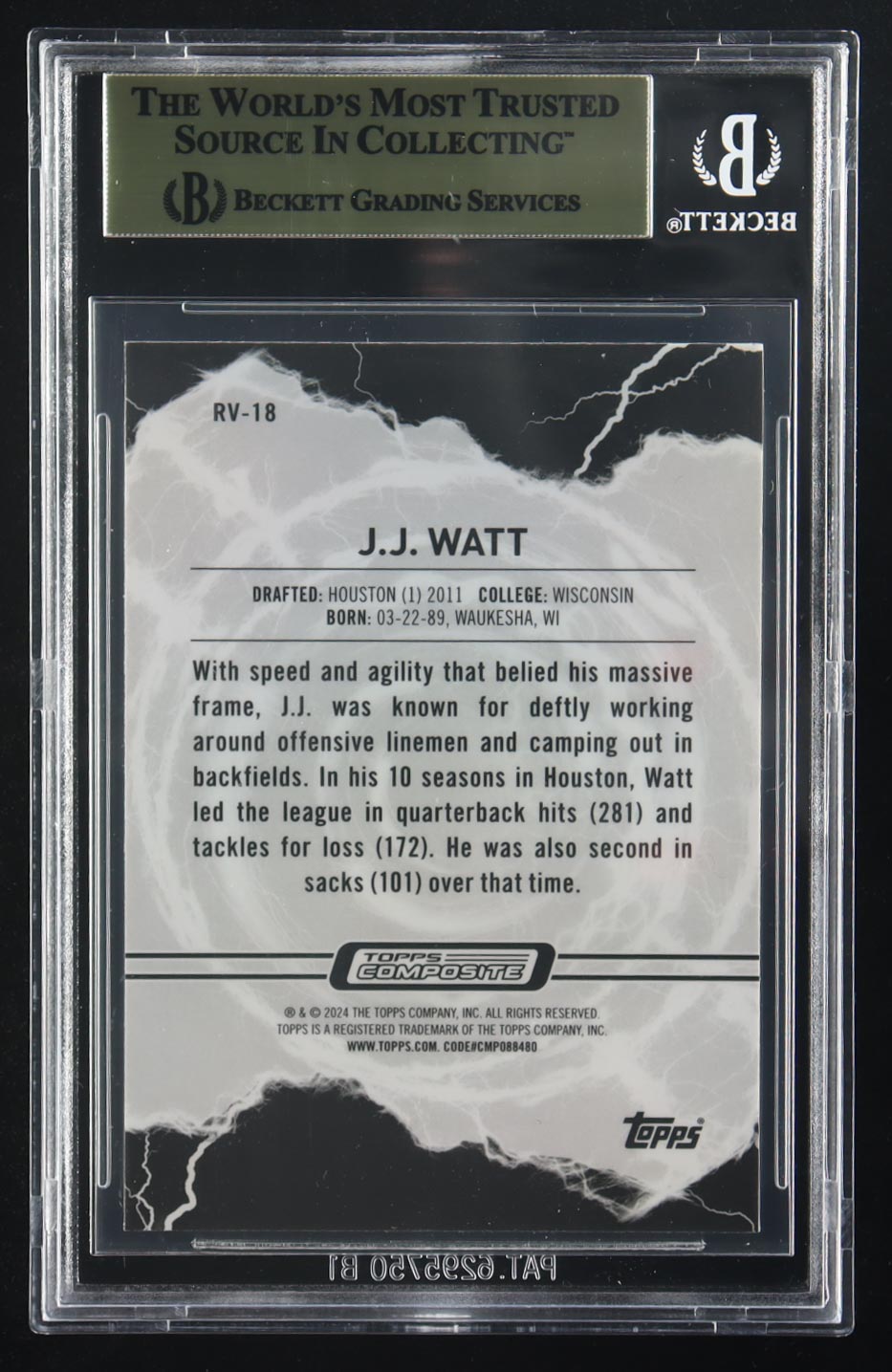 J.J. Watt 2023 Topps Composite Resurgence Voltaic Xfractors #RV18 (BGS 9.5) at PristineAuction.com J.J. Watt 2023 Topps Composite Resurgence Voltaic Xfractors #RV18 (BGS 9.5) at PristineAuction.com