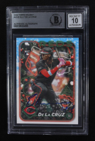 Elly De La Cruz Signed 2024 Topps Holiday #H102 RC (Beckett | Auto Grade BGS 10) at PristineAuction.com