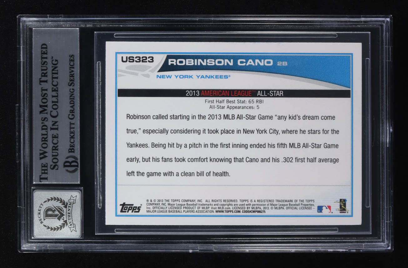 Robinson Cano Signed 2013 Topps Update #US323A (Beckett | Auto Grade BGS 10) at PristineAuction.com Robinson Cano Signed 2013 Topps Update #US323A (Beckett | Auto Grade BGS 10) at PristineAuction.com