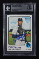 Aroldis Chapman Signed 2022 Topps Heritage #287 (Beckett | Auto Grade BGS Authentic) at PristineAuction.com