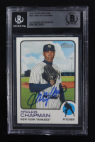 Aroldis Chapman Signed 2022 Topps Heritage #287 (Beckett | Auto Grade BGS Authentic) at PristineAuction.com