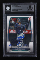 Julio Rodriguez Signed 2023 Bowman #96 (Beckett | Auto Grade BGS Authentic) at PristineAuction.com