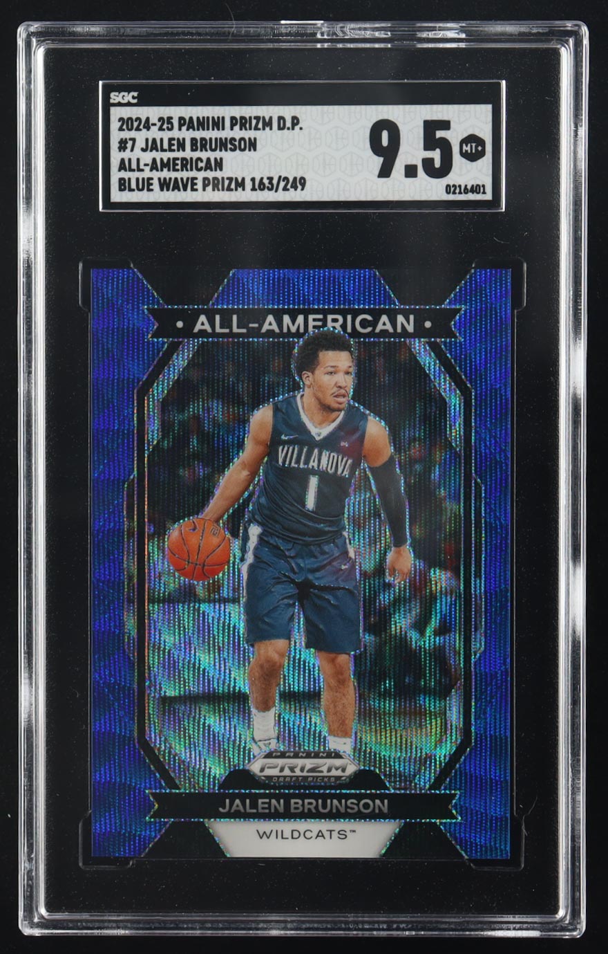Jalen Brunson 2024-25 Panini Prizm Blue Wave All-American Draft Picks #7 #163/249 (SGC 9.5) at PristineAuction.com Jalen Brunson 2024-25 Panini Prizm Blue Wave All-American Draft Picks #7 #163/249 (SGC 9.5) at PristineAuction.com
