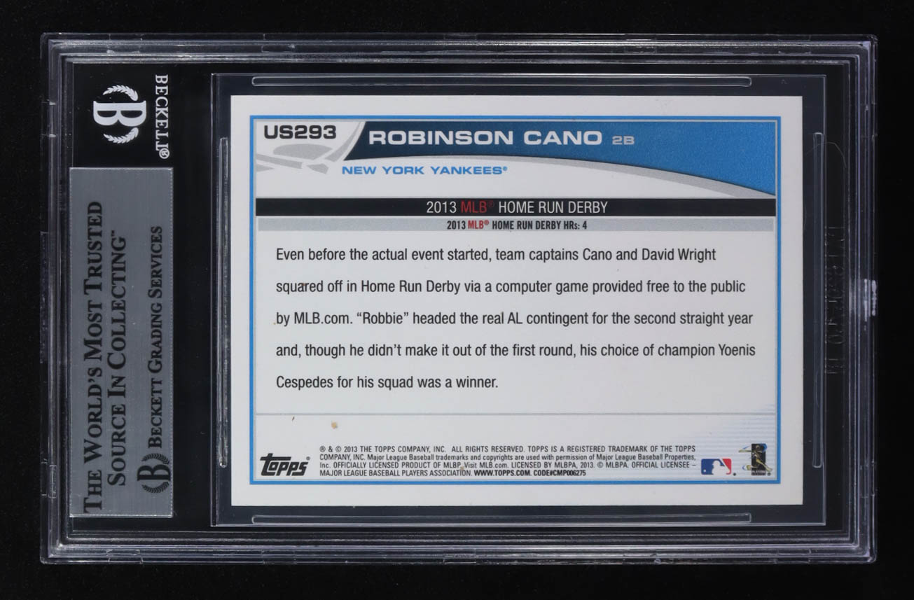 Robinson Cano Signed 2013 Topps Update #US293 (Beckett | Auto Grade BGS Authentic) at PristineAuction.com Robinson Cano Signed 2013 Topps Update #US293 (Beckett | Auto Grade BGS Authentic) at PristineAuction.com
