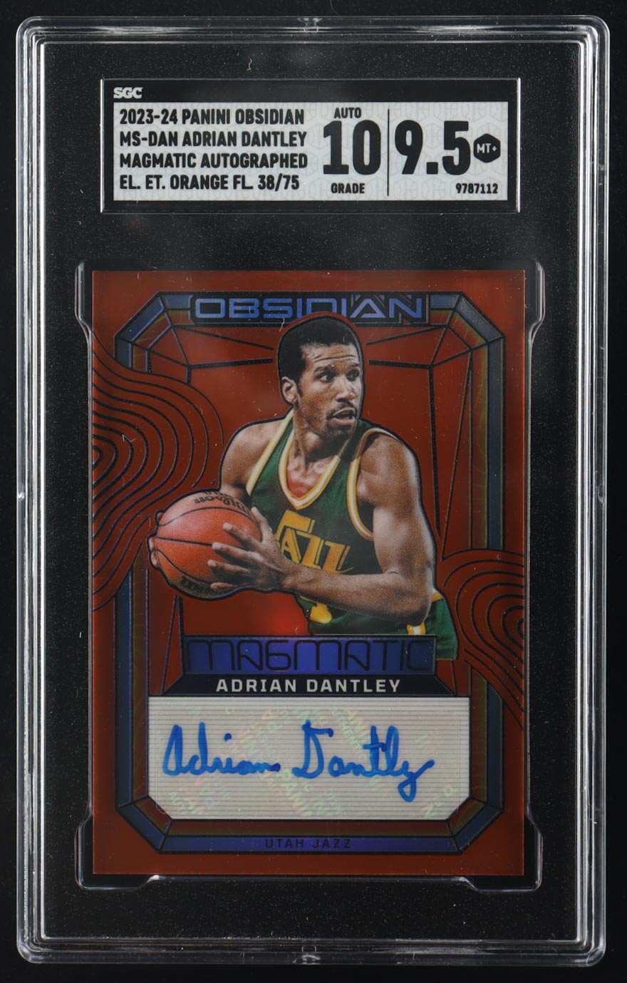 Adrian Dantley 2023-24 Panini Obsidian Magmatic Orange Autographs #MS-DAN #38/75 (SGC 9.5 | Autograph Grade 10) at PristineAuction.com Adrian Dantley 2023-24 Panini Obsidian Magmatic Orange Autographs #MS-DAN #38/75 (SGC 9.5 | Autograph Grade 10) at PristineAuction.com