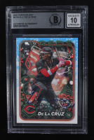 Elly De La Cruz Signed 2024 Topps Holiday #H102 RC (Beckett | Auto Grade BGS 10) at PristineAuction.com