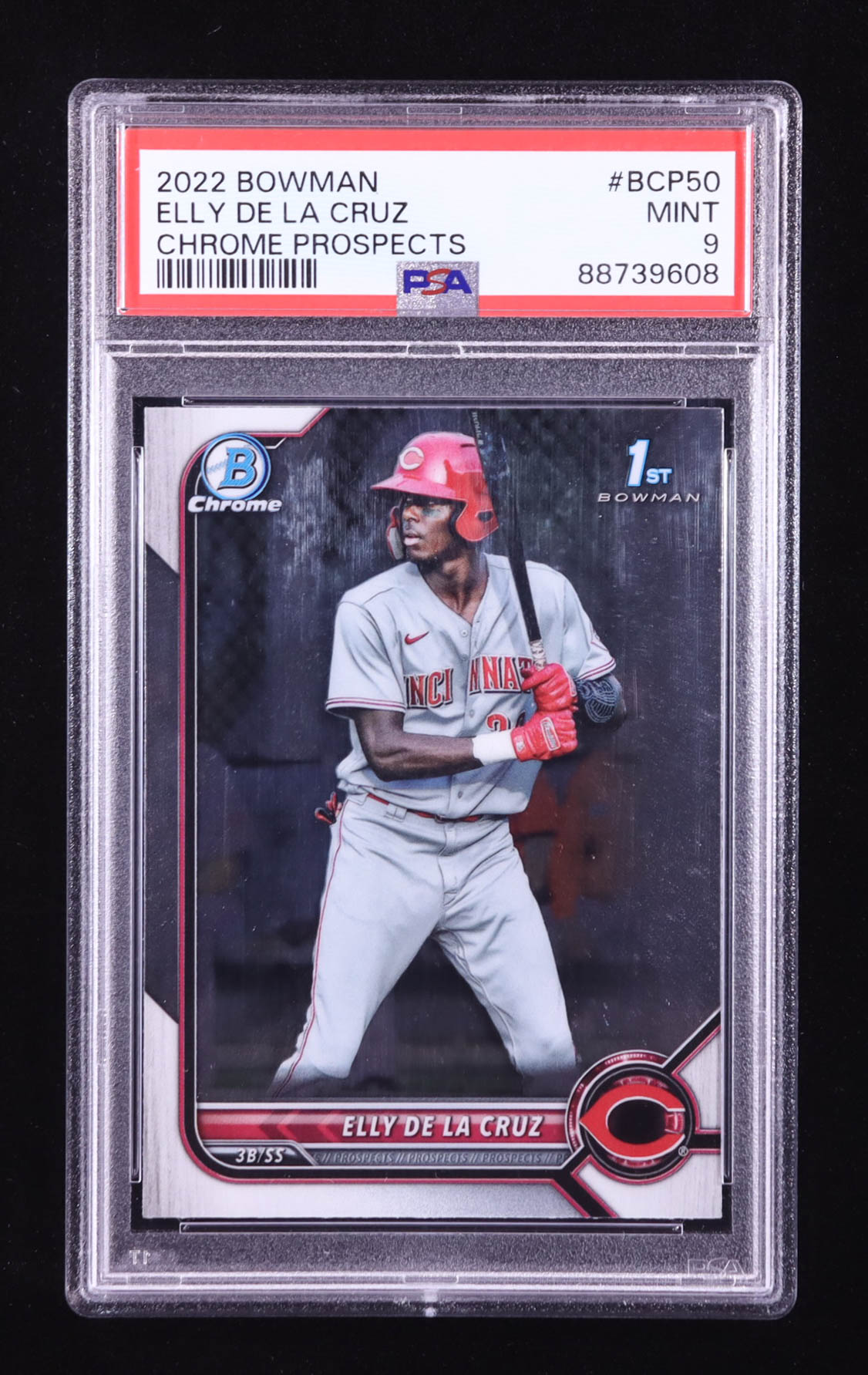 Elly De La Cruz 2022 Bowman Chrome Prospects #BCP50 RC (PSA 9) at PristineAuction.com Elly De La Cruz 2022 Bowman Chrome Prospects #BCP50 RC (PSA 9) at PristineAuction.com