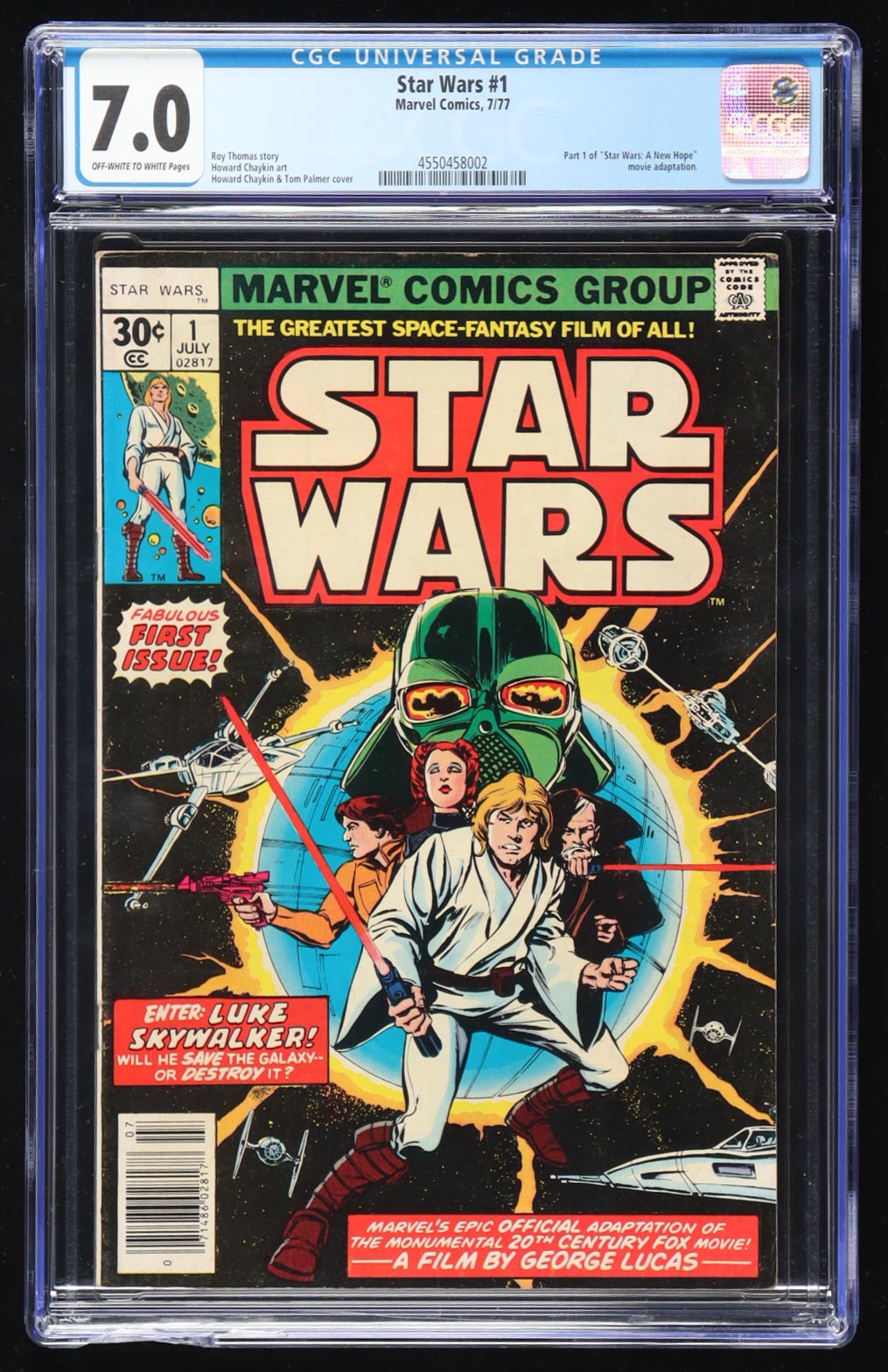 1977 "STAR WARS" Issue #1 Marvel Comic Book (CGC 7.0) at PristineAuction.com 1977 "STAR WARS" Issue #1 Marvel Comic Book (CGC 7.0) at PristineAuction.com