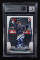Julio Rodriguez Signed 2023 Bowman #96 (Beckett | Auto Grade BGS 10) at PristineAuction.com