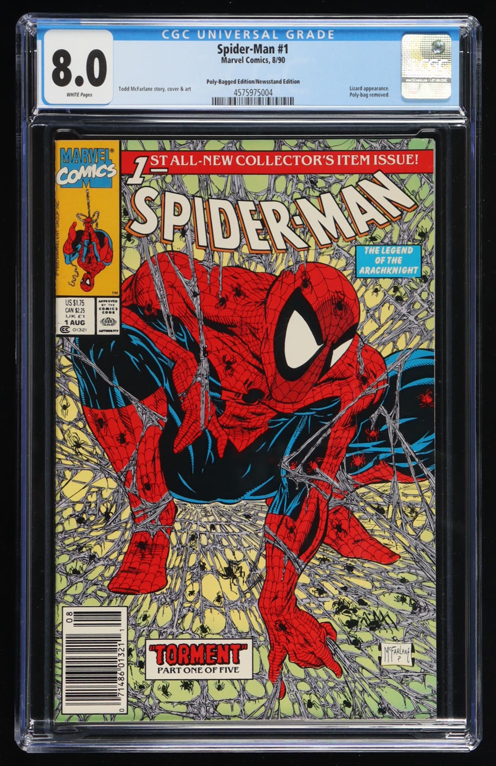 1990 "Spider-Man" Issue #1 Marvel Comic Book (CGC 8.0) at PristineAuction.com 1990 "Spider-Man" Issue #1 Marvel Comic Book (CGC 8.0) at PristineAuction.com