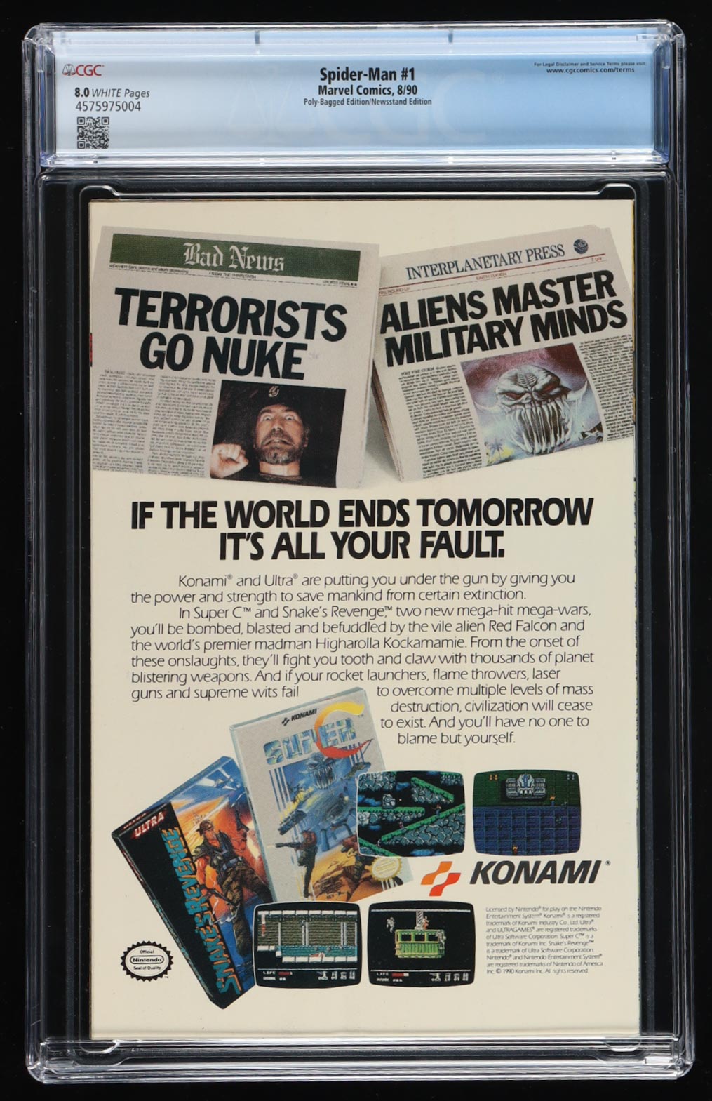 1990 "Spider-Man" Issue #1 Marvel Comic Book (CGC 8.0) at PristineAuction.com 1990 "Spider-Man" Issue #1 Marvel Comic Book (CGC 8.0) at PristineAuction.com