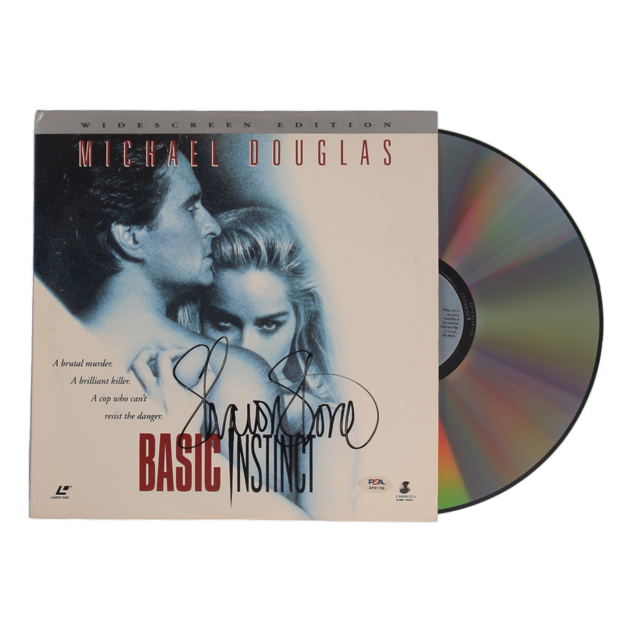 Sharon Stone Signed "Basic Instinct" LaserDisc Movie Cover With Disc (PSA) at PristineAuction.com Sharon Stone Signed "Basic Instinct" LaserDisc Movie Cover With Disc (PSA) at PristineAuction.com