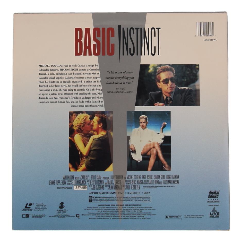 Sharon Stone Signed "Basic Instinct" LaserDisc Movie Cover With Disc (PSA) at PristineAuction.com Sharon Stone Signed "Basic Instinct" LaserDisc Movie Cover With Disc (PSA) at PristineAuction.com